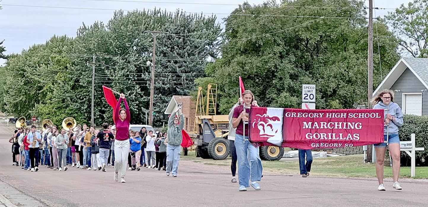 Look out for the Gregory Marching Gorillas, as they practice for upcoming events.