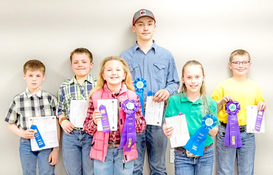 All participants are pictured from back row, l to r: Owen Schulte, Jhett Schulte, Jack Schulte and Ryder Meyer. Front row, l to r: Milly Meyer and Mya Koenig.