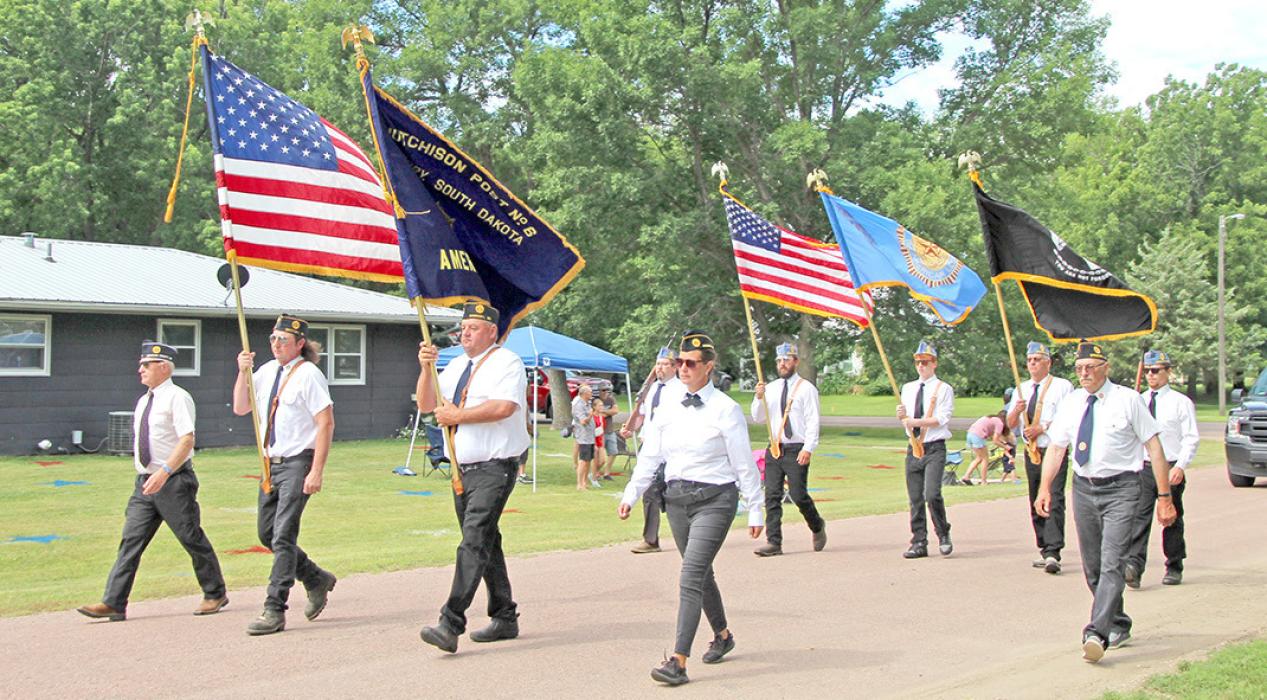 A sizeable contingent of American Legion members made up the color guard to lead the parade.
