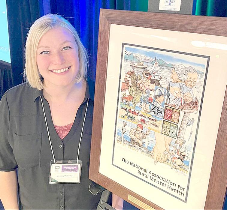 Lindsey McCarthy honored with the Ann Schumacher Rural Clinic Practice Award
