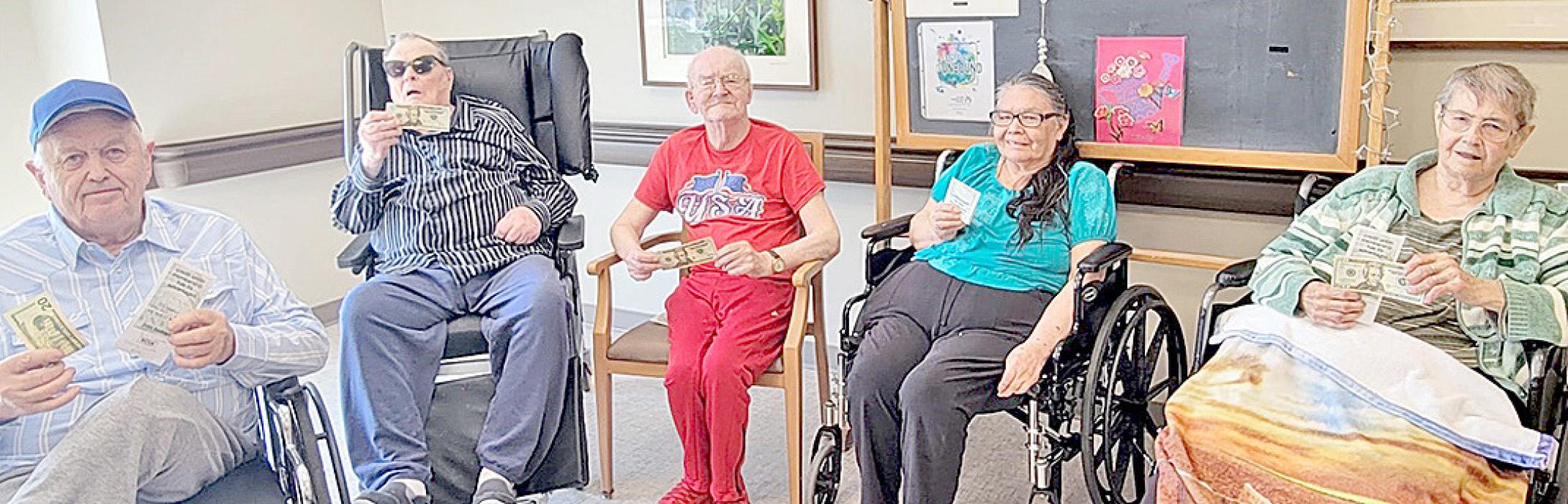 Consumer’s Federal Credit Union sponsored an older adult coloring contest in observance of Older Americans Month in May. The theme, “Aging Unbound,” offered an opportunity to explore diverse aging experiences and ways to combat stereotypes. Everyone who participated won a cash prize. Participants from Avera Rosebud Country Care Center are shown above. They are, l to r, Bill Laprath, George Wenger, Gary Halva, Phyllis Heck, and Marilyn Herrmann.