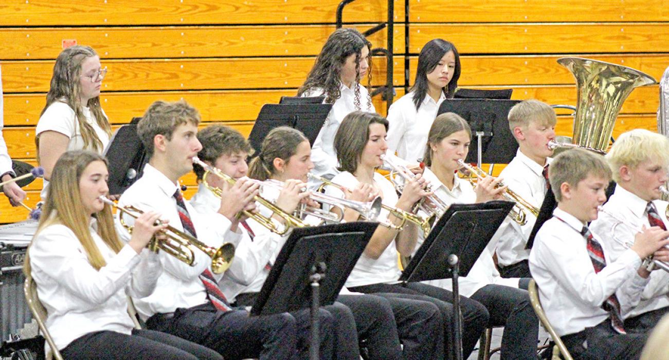 The program culminated with the high school band’s performance of Jingle Bells Forever. (Photos by Kristy Ring)