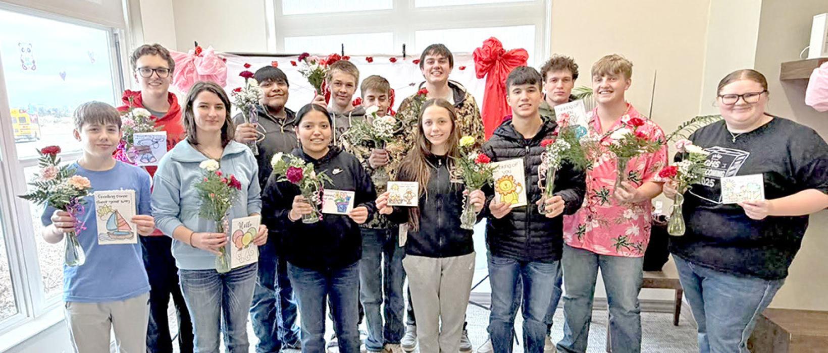The Ag Leadership Class from Gregory High school is shown here with their deliveries at Avera Rosebud Country Care Center. (Submitted photo)