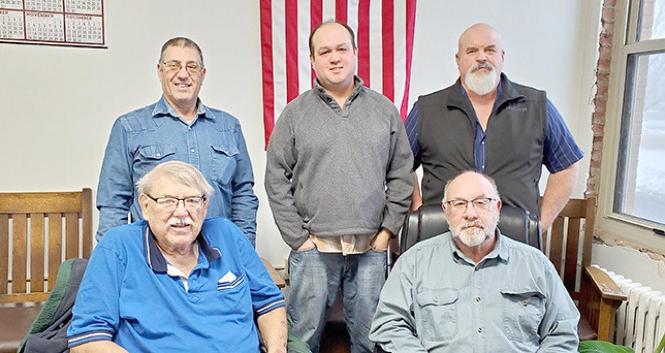 The 2024 Gregory County Board of Commissioners are back row, l to r: Vice Chair Byrain Boes, Chair Jessy Biggins, and Lance Matucha. Front row, l to r: Jeff Johnson, and Doug Janousek. (Photo by Patty Connealy)