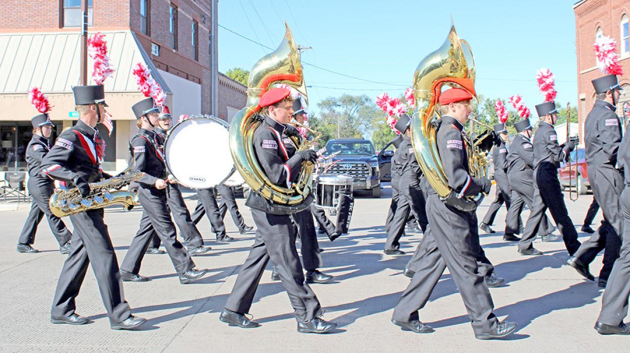 The Gregory Marching Gorillas in Platte, SD on Friday, September 26, 2025, at the Missouri Valley Marching Competition.