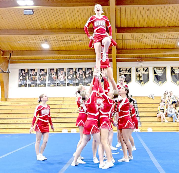 The cheer and dance team still had plenty of energy after a three-hour trip to Faulkton for the judges to notice and comment on.