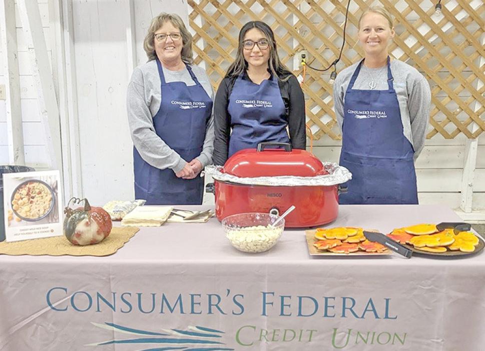 Consumers Federal Credit Union won the soup contest at Harvest Fest, held on Saturday. Their cheesy wild rice soup was a crowd favorite.