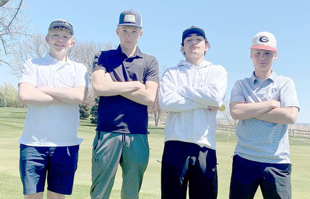 Colt Keiser, Matthew Smith, Jhett Eklund, and Lincoln Juracek, shown l to r, were one of the top teams at the Bon Homme tournament in Springfield last week.