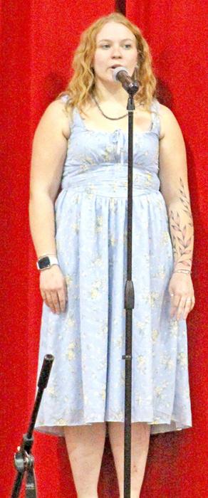 Lily Jacobsen sang The Rose by Amanda Mc-Broom during the night’s performances.