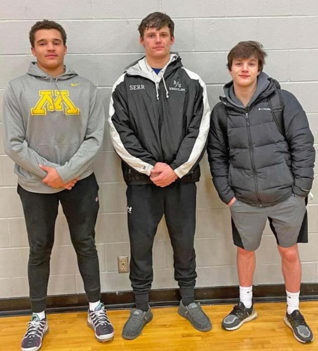 2022 State qualifiers include from l to r: Gunnar Stephens, Taron Serr, and Owen Hansen. They will compete at the state tournament on Thursday and Friday.