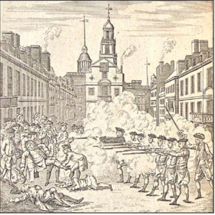 Paul Revere’s engraving depicting the event was intended to emphasize the violence of the British.