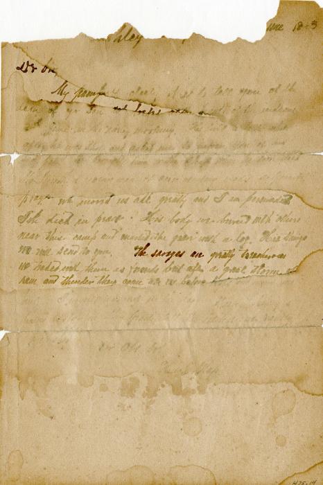 A letter, written 200 years ago, sent by frontiersman and explorer Hugh Glass in June 1823, conveyed the death of a comrade.