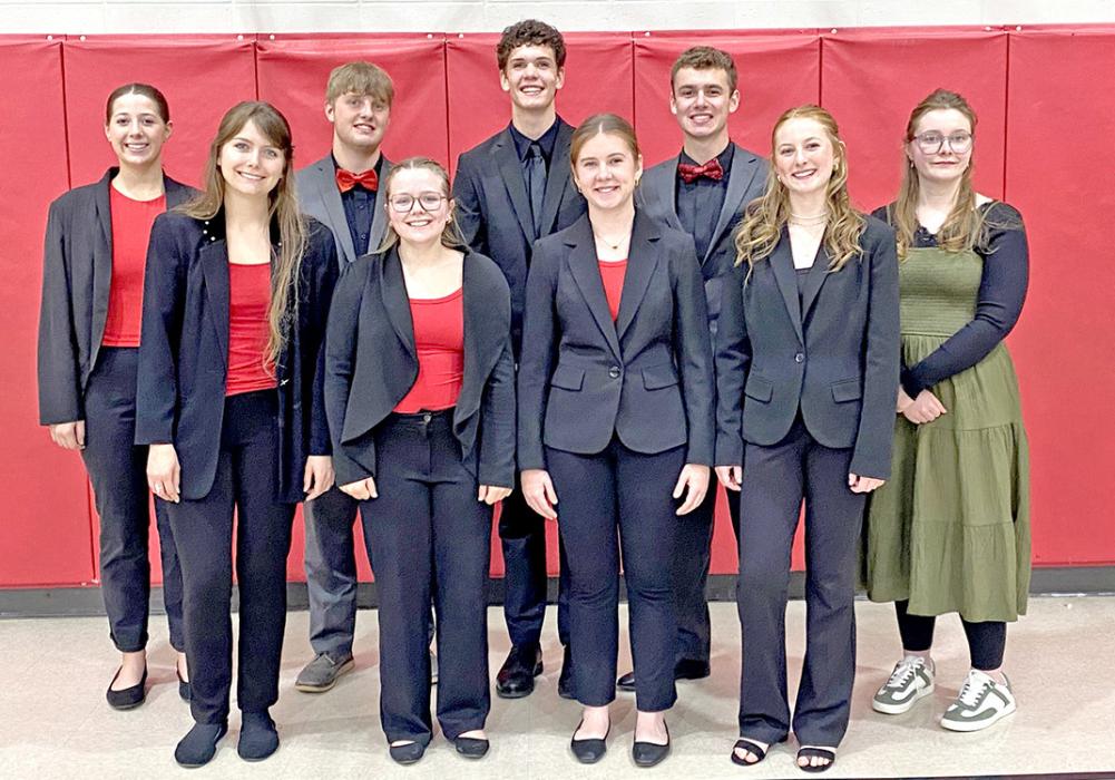 Winners in their respective categories are: back row, l to r, Ella Sperl, Bo Brozik, George Timanus, Ryler Stevicks, and Charissa Ring; front row, l to r, Piper Bartlett, Madisan Graber, Dani Timanus, and Mia Haines.
