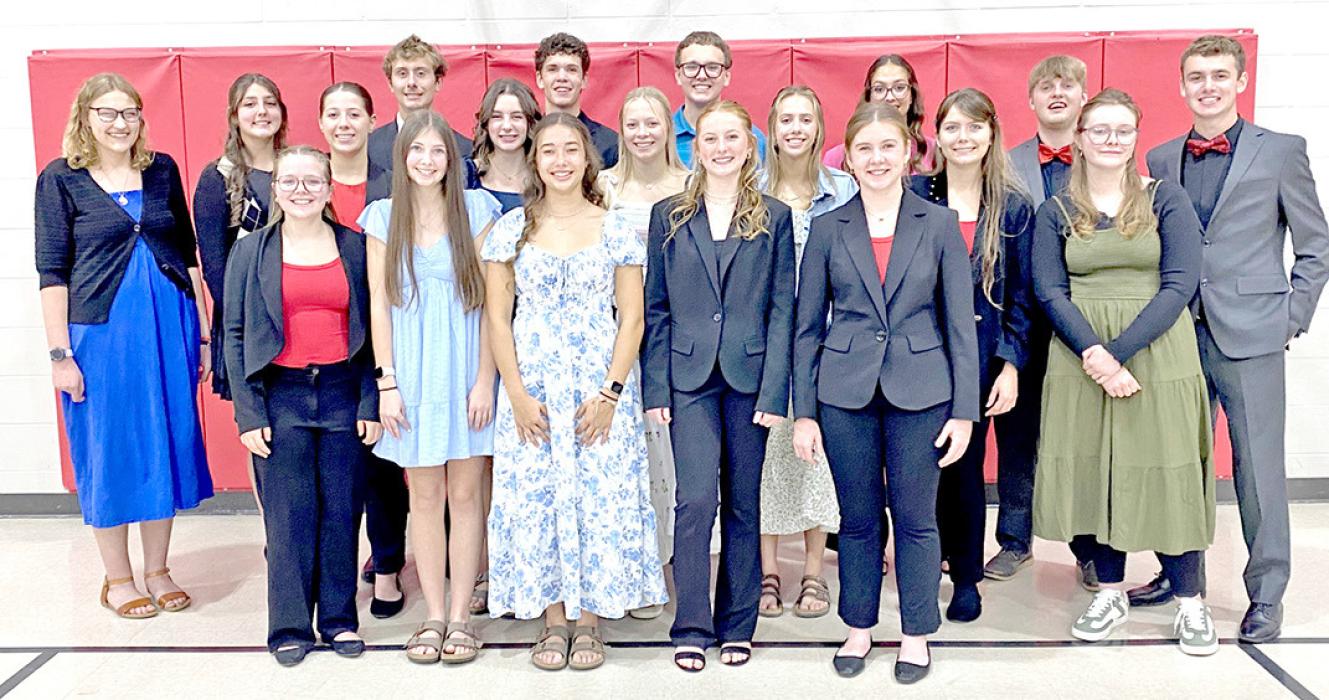 Participants were: back row, l to r, Claire Engel, Savanah Lozano, Ella Sperl, Isaac Hull, Ellyse Grage, George Timanus, Miley Janak, Rance Miller, Adyson Stukel, Aubree Miller, Piper Bartlett, Bo Brozik, Charissa Ring, and Ryler Stevicks; front row, l to r, Madisan Graber, Maya Hull, Kennley Sedlacek, Mia Haines, and Dani Timanus.