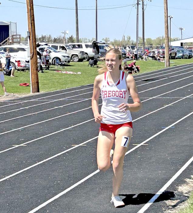 Abigail Engel competed in the 1600 meter run as well as the 4x400 meter relay in Burke. (Photo by Heather Hammerbeck)
