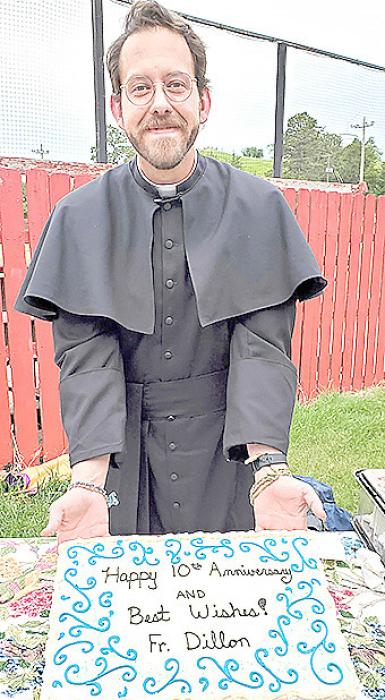 The date of the eucharistic procession was the tenth anniversary of Fr. Dillon’s ordination.