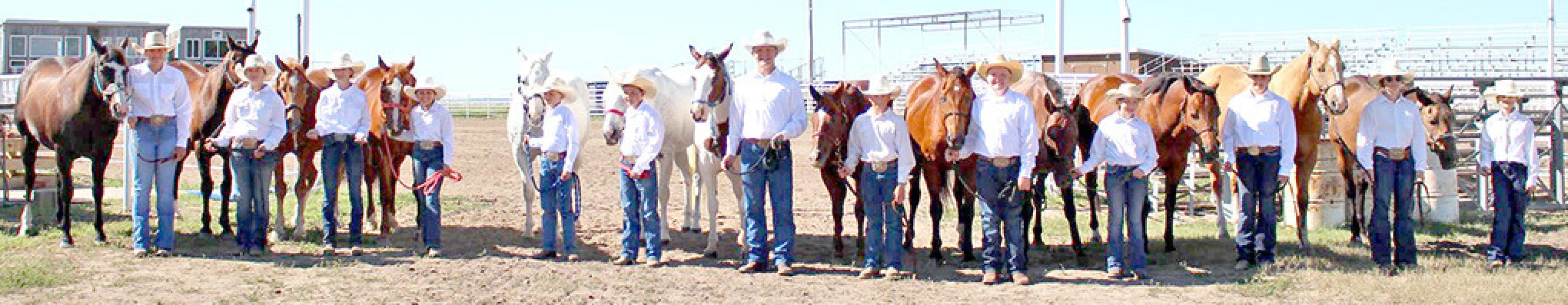 Purple ribbon winners are shown l to r: Elly Zeisler, Brooklyn Bailey, Shyanne Williams, Tristan Zeisler, Paxton Coburn, Dale Smikle, Bryson Bailey, Tucker Smikle, Paiden Shoemaker, and Lily Vomacka.