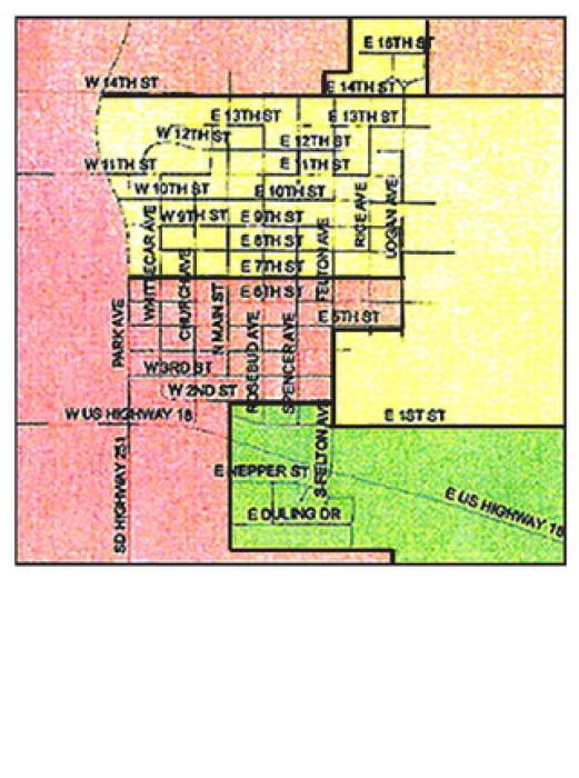 This map shows the county’s district boundaries for the City of Gregory. As is evident by the map, the city is divided between three different districts - 1, 3, and 5. A call to the county auditor’s office will provide further clarification if needed. Districts 3 and 5 have competitive races for county commissioner seats in the upcoming election.