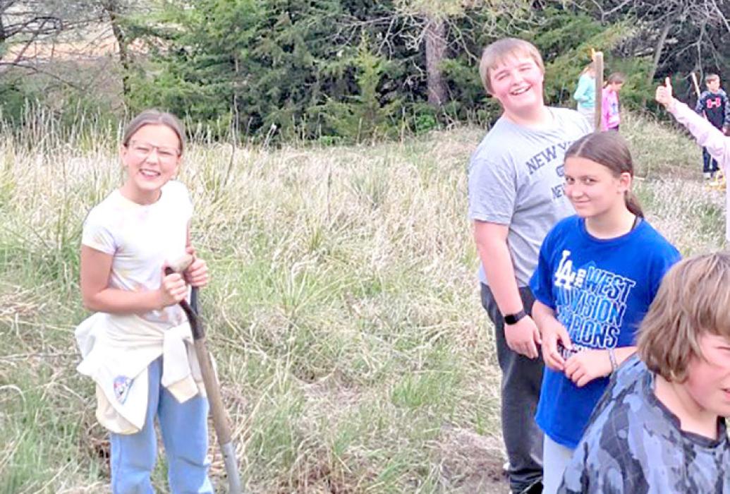 The old stone steps on the southeast side of the Buttes are still there, and the 5th graders rediscovered and cleared them.