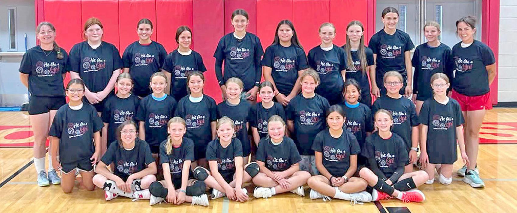 Twenty-five 5th-7th grade future Spikers attended the volleyball camp.