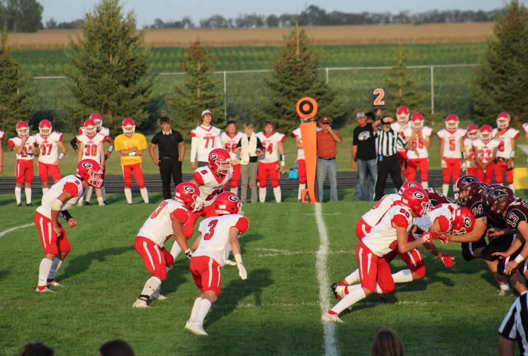 Eli Fogel drives hard for extra yardage. Fogel received two passes in the game for a total of 54 yards. (Student photographer Raesha Beck)