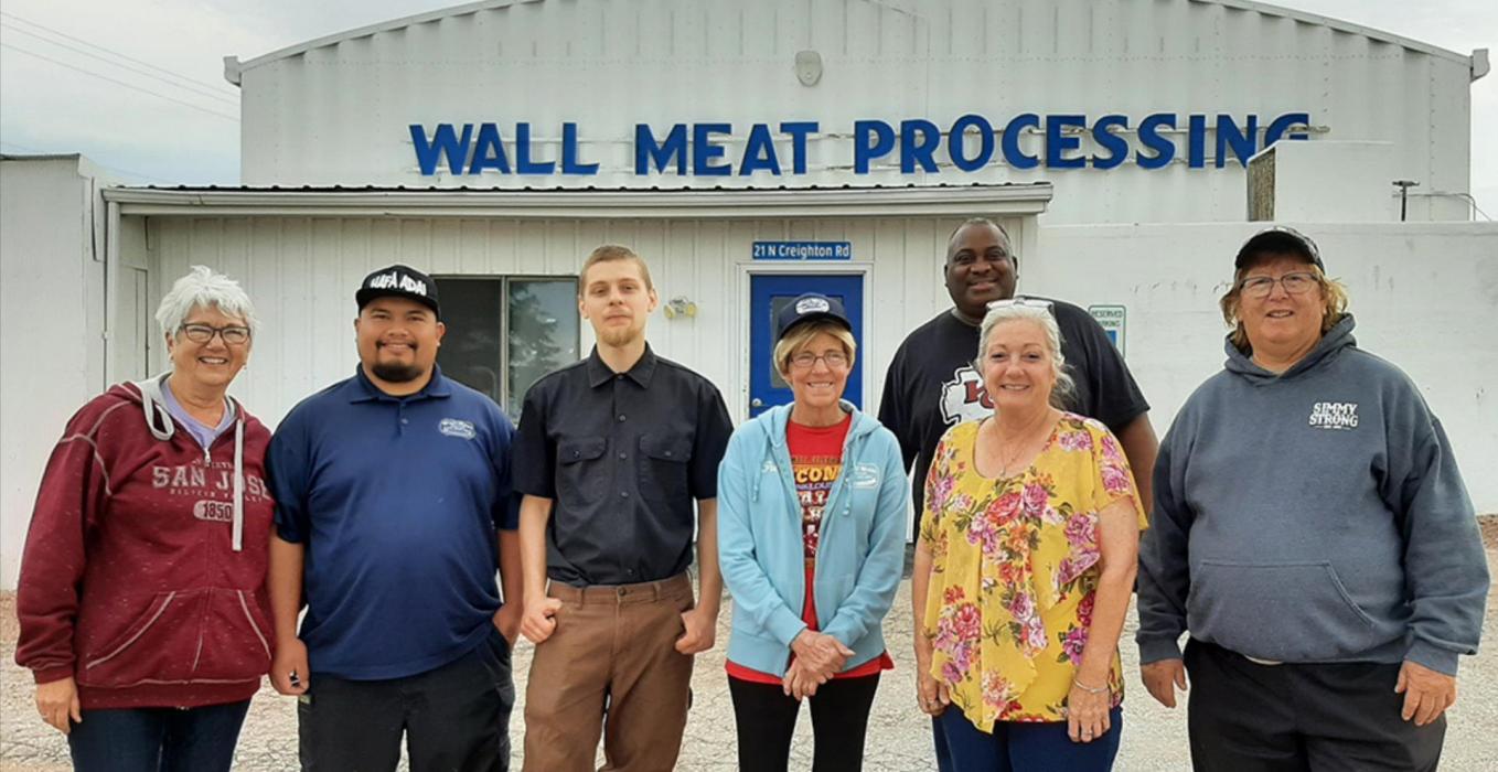 Five donated cows being processed in Wall for Gregory and Burke schools