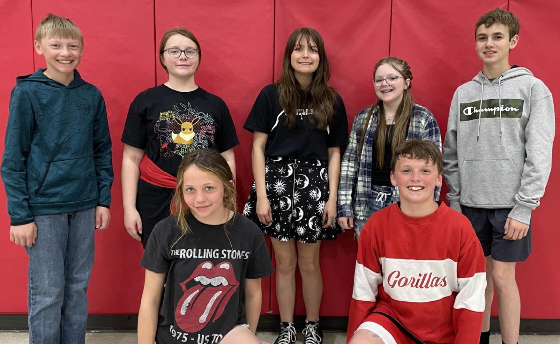 Seven Gregory band students earned a Superior Plus on their solos at the instrumental music contest held in Winner. They include back row, l to r; Mac Zimbleman, Charissa Ring, Piper Bartlett, Madi Graber, and Ryler Stevicks. Front row, l to r: Abby Holmes and Jacob Klein.