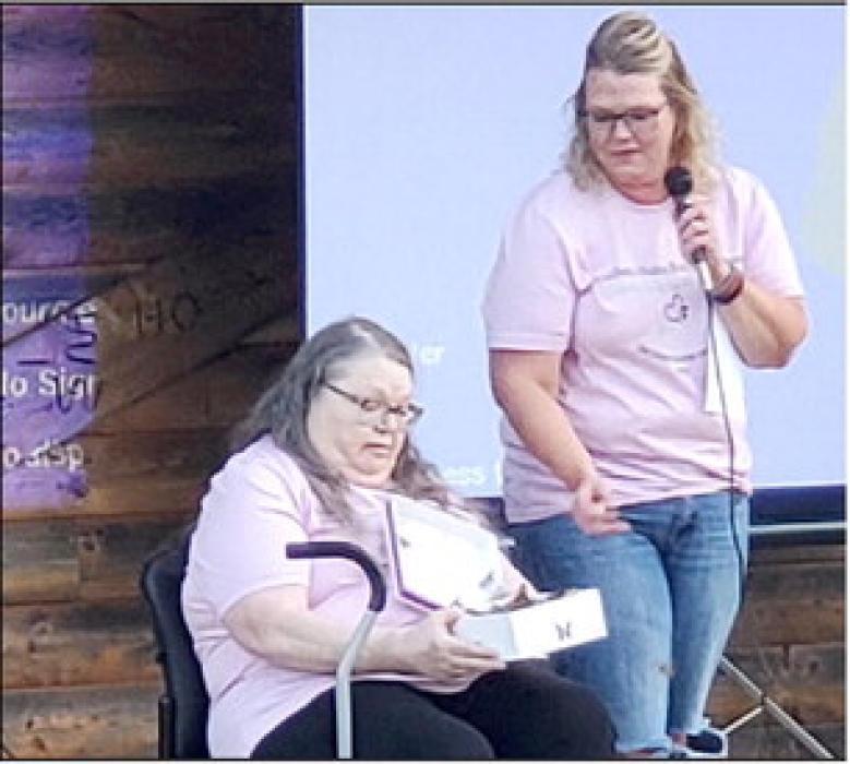 Vickie Weese was chosen to release the butterflies at the culmination of Southern Plains Behavioral Health’s suicide prevention program.