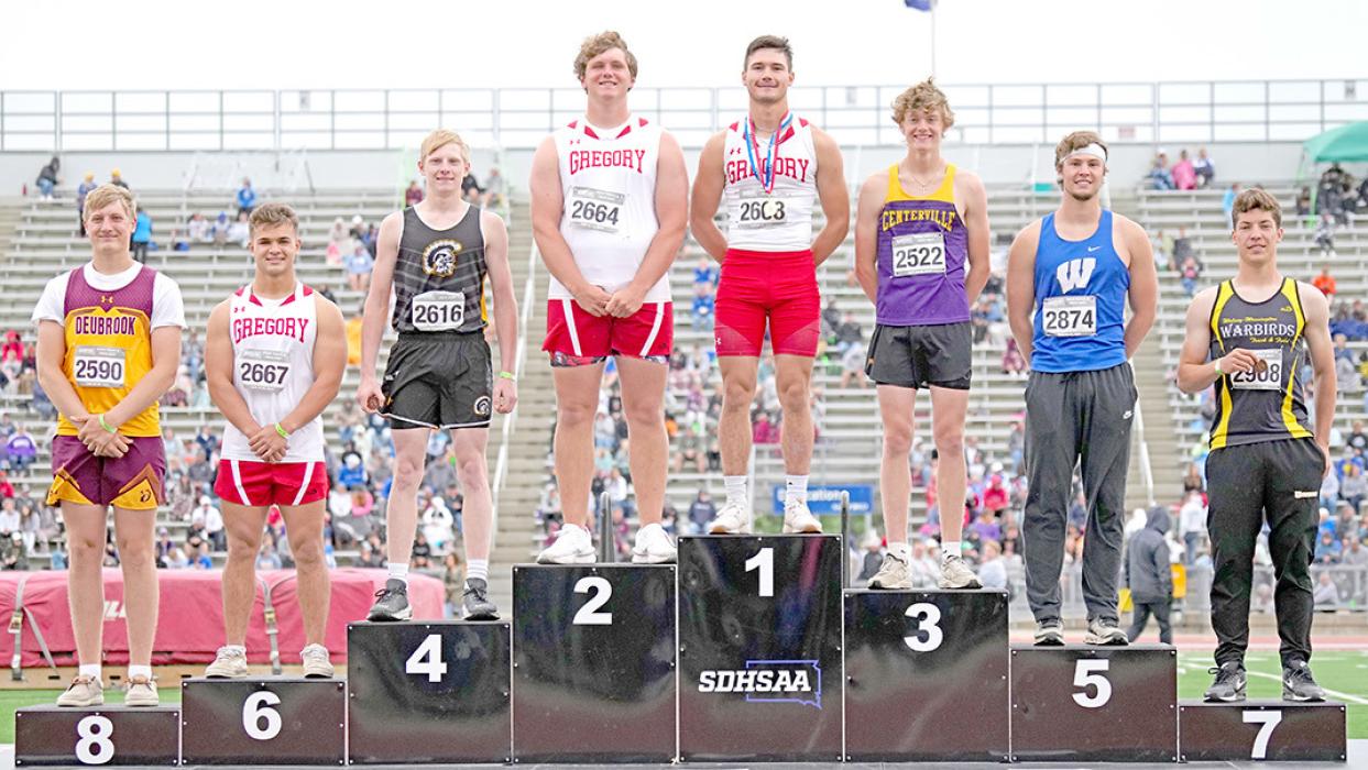 Gregory dominated in the boys javelin, claiming 1st, 2nd, and 6th. (Photo by SDPB)