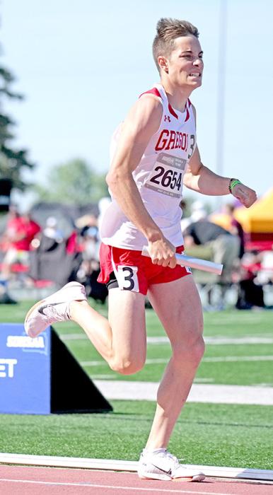 Although he was disqualified in the 1600m, Fin Adams made up for it, anchoring the SMR team to a first place finish. (Photo by SDPB)