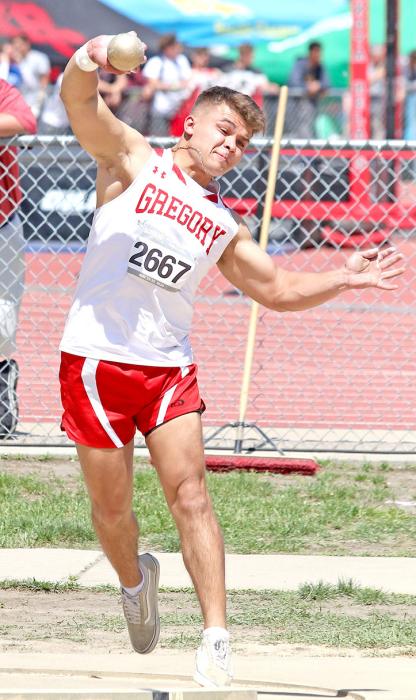 Trey Murray, ranked 23rd in shot put, finished 9th.