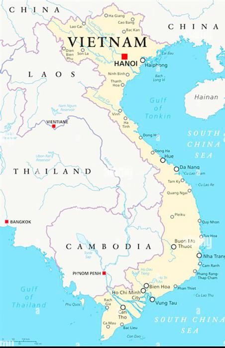 The area circled shows the region where Lindquist spent most of his time in Vietnam.