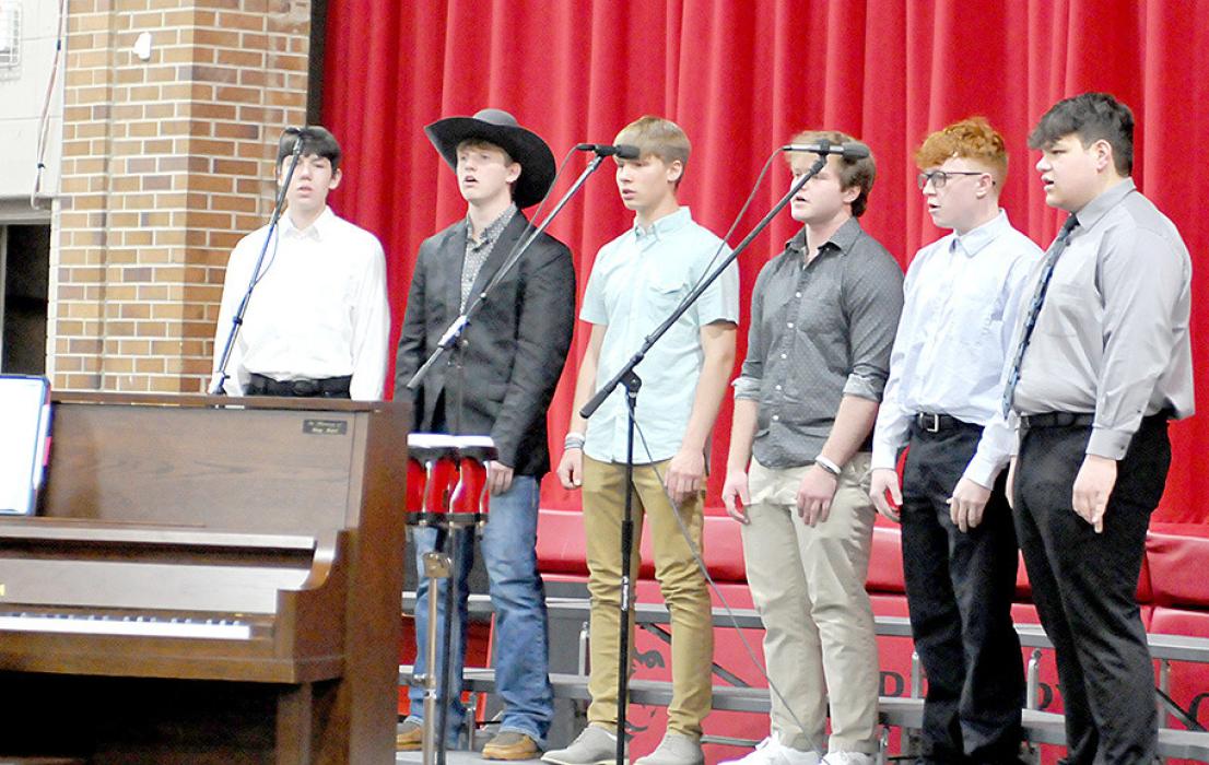 The voices of the GHS Boys Vocal Group blended nicely in Leave Her, Johnny, a song by Daniel Lynch.