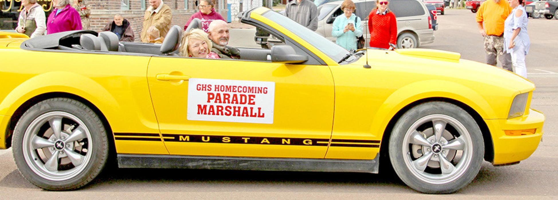 John Hansen, shown here with wife Cheri, was the parade marshal for this year’s parade.