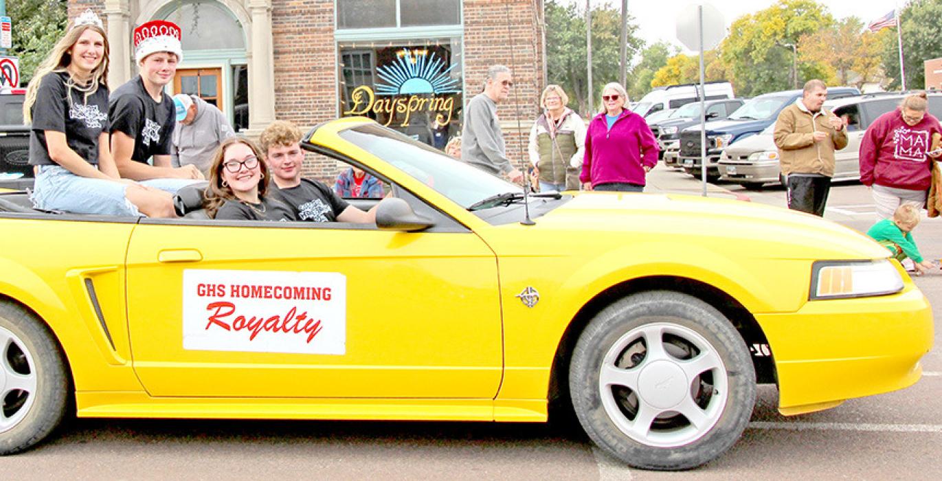 Homecoming king and queen Cruz Klundt and Allison Stevicks, along with runners-up Jackson Bolander and Gabby Jung were featured in the parade.