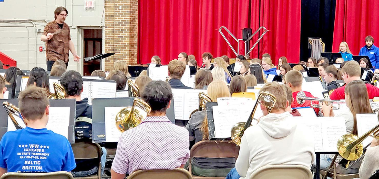 Students from across Region V came to Gregory on Tuesday, November 26 to practice and perform under the direction of a guest conductor.