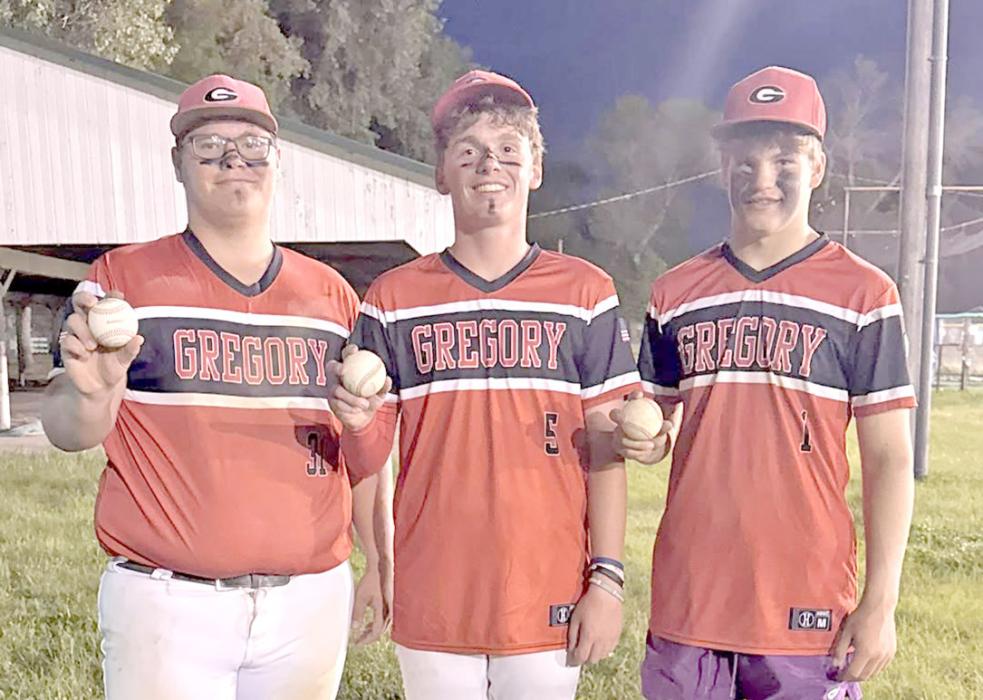 After tying the first game of a double-header against Lyman in their season opener, Gregory Jr. Teeners earned a decisive 13-0 win in the second with a combined no-hitter by pitchers Jacob Klein and Austin Vosika and an out-of-the-park homerun by Ryggan Lambley. (Photo by Sara Anderson)