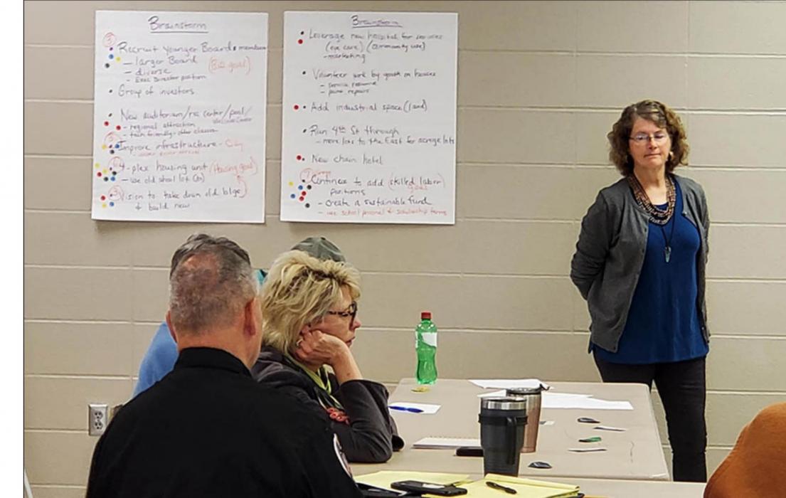 Community Vitality Field Specialist Kari O’Neill helped facilitate the strategic planning sessions and will compile the results into a cohesive plan. (Photo by Patty Connealy)