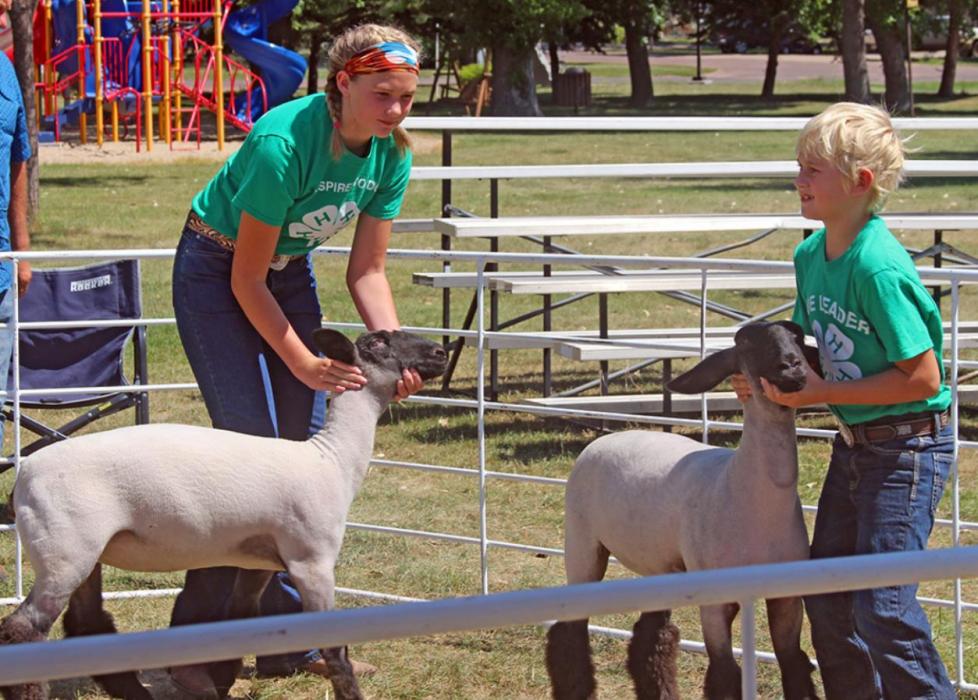 The sheep show was a hit for the Krcil family. Pictured from l to r: Libby and Tucker Krcil.
