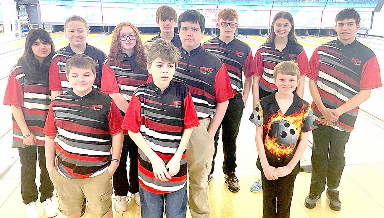 The State Youth Bowling Tournament was held on April 13 and 14, 2024, at Meadow Wood Lanes in Rapid City, SD. The bowlers were sponsored by Consumer’s Federal Credit Union. Those who participated were Tristian Wheeler, Bear McSweeney, Leah Kaluhiokalani, Brady Parkis, Adrianna Ziady, Tammi Claussen, Brock Parkis, Zachary Wheeler, Logan Kaluhiokalani, Jaden Fedde, and Emma Holmberg.