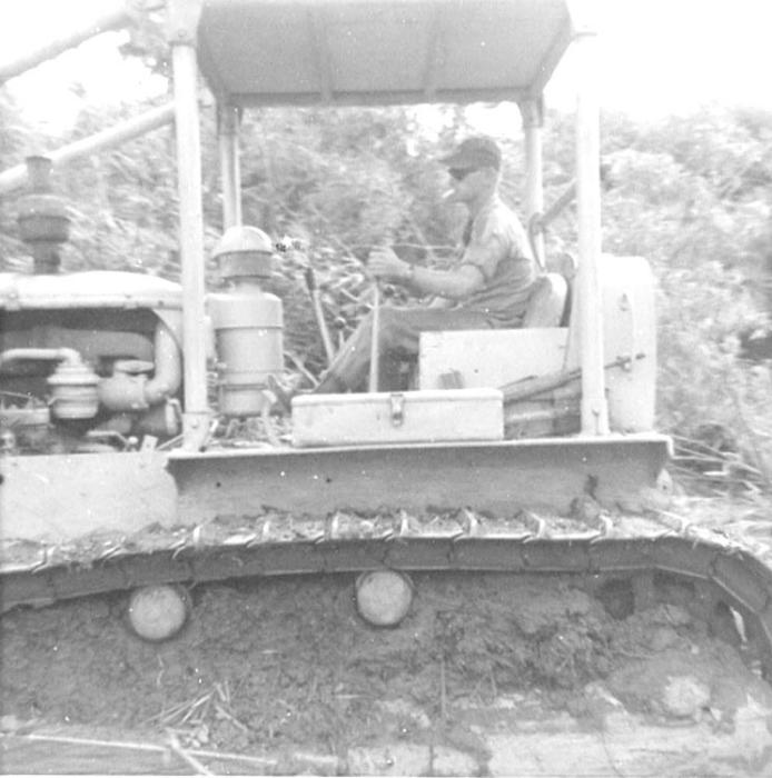 The jungle was cleared to make room by spraying Agent Orange to kill the vegetation and then it was pushed father into the jungle with bulldozers.