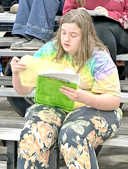 Naomi Hanson competed in Veterinary Science at the CDE contest in Parkston on March 25th. She was 28th at the contest that day.