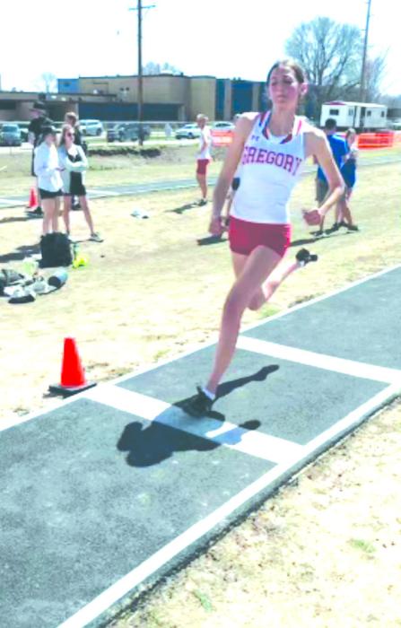 Regan Graesser claimed a first place finish in long jump with a 16’ 6.5” jump which was a personal record.