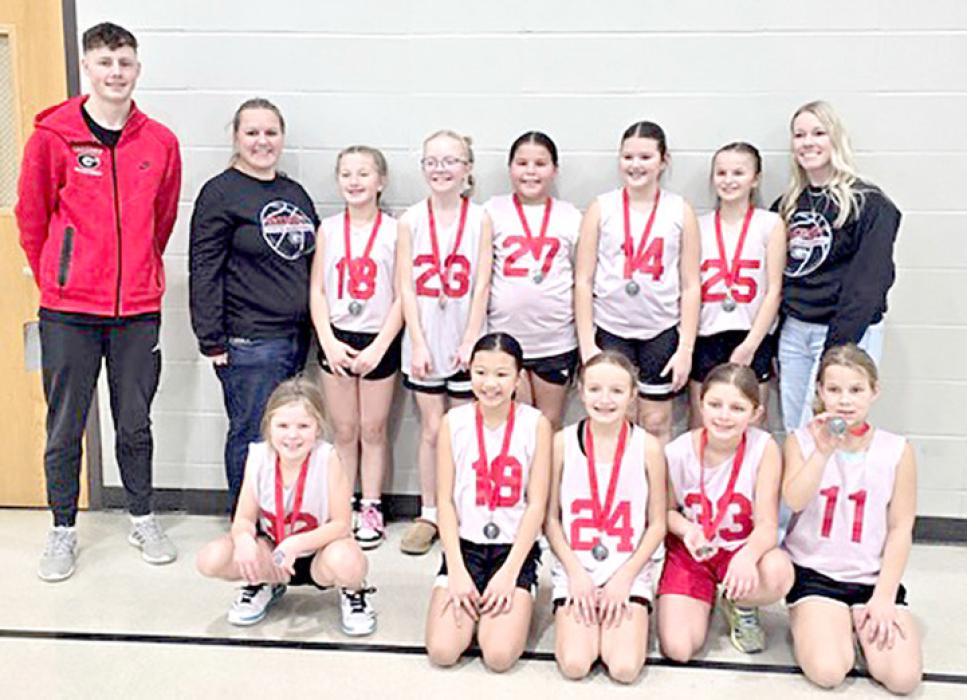 The fourth grade girls earned the second place spot in the Gregory basketball tournament.