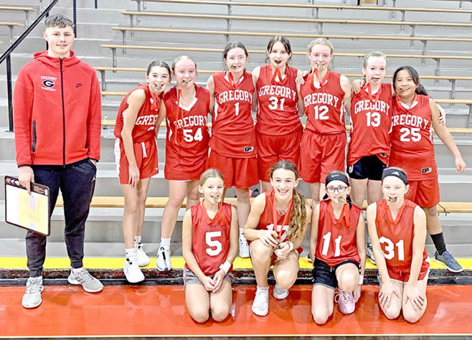 Gregory’s sixth grade girls continued the theme of the day, finishing in second place.