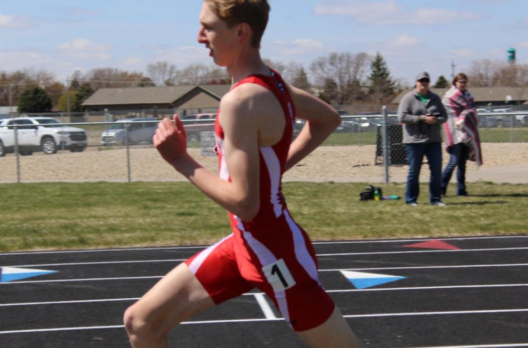 Luke Sinclair ran his best season times in both 800 and 1600 meter races.