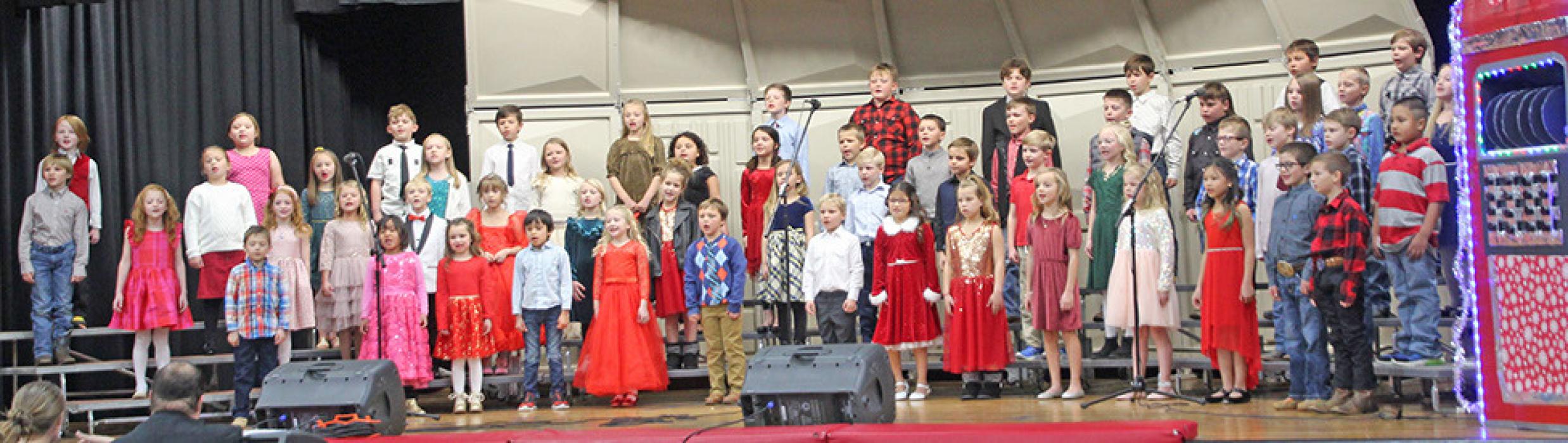 Gregory Elementary students perform during their annual Holiday Concert on Monday night