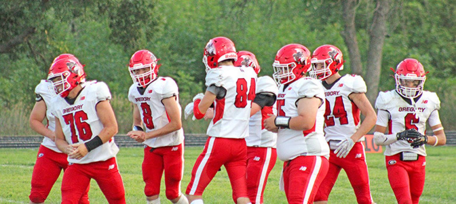 GHS senior football players, l to r: Aiden Frasch, Brock Wahl, Ben Stevicks, and Max Bearshield. (Photos by Prairie Portraits Inc.)