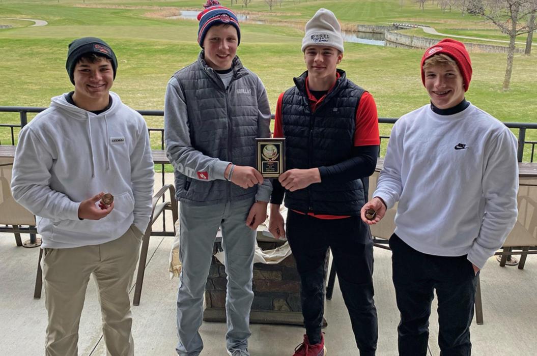 Gregory boys golf team brings home first place plaque