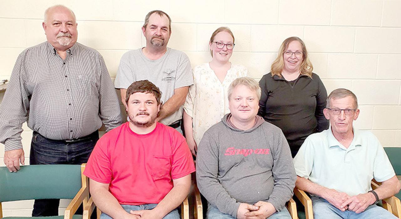 The 2023 Gregory City Council is pictured above. In the back row, l to r, are Mayor Al Cerny, Darwin Grim, Ashley Lozano, and Kristi Drey. In the front, shown l to r, are Guhner Kepler, Cory Graber, and Maurice Schlaht. (Darwin Grim was absent when the previous photo was taken, and his name inadvertently left out.)